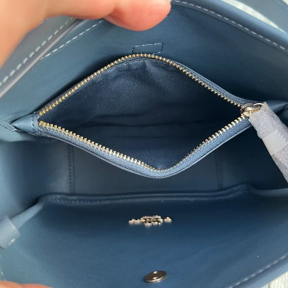 Authentic Coach Hadley Mini Denim Crossbody Bag Purse